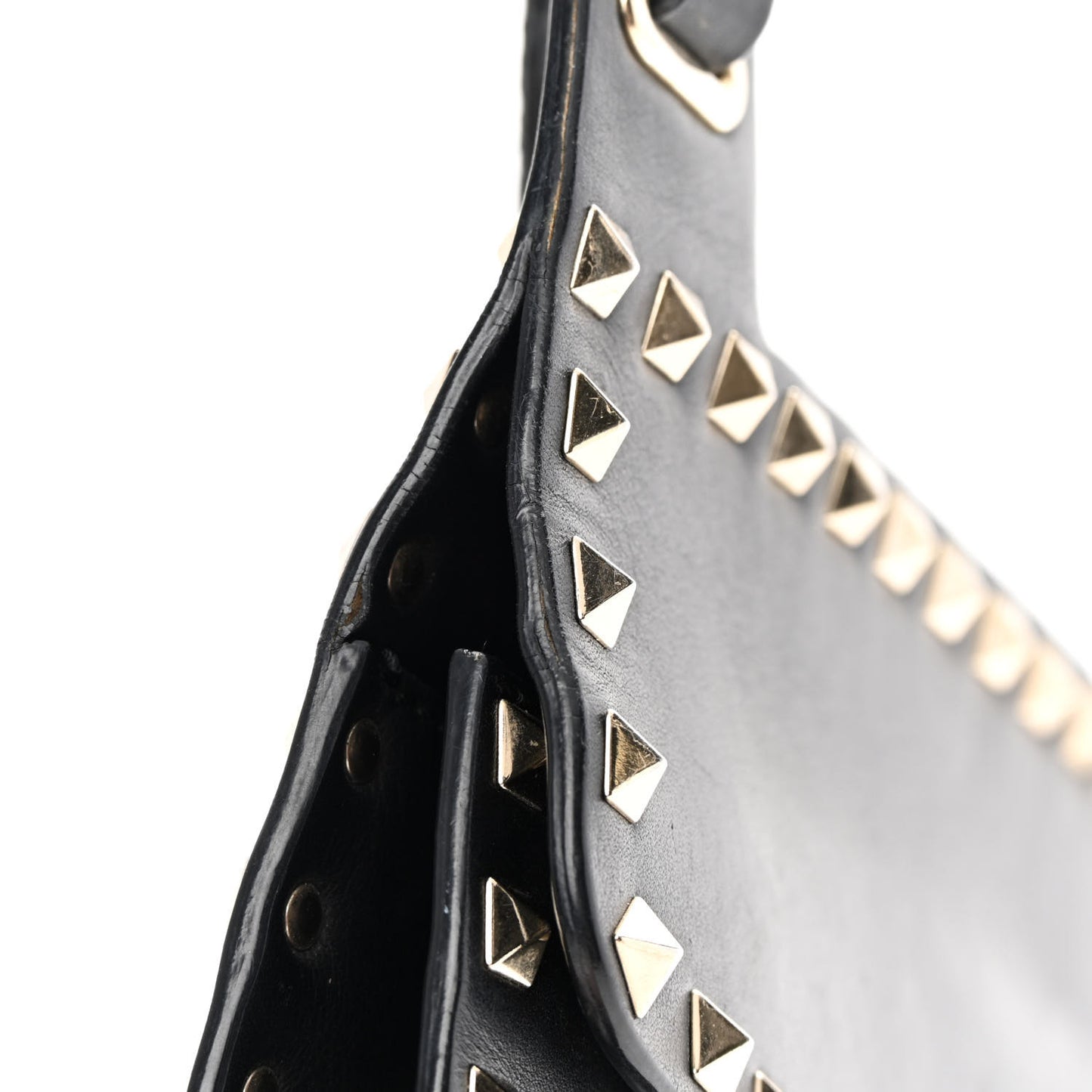 Calfskin Rockstud Crossbody Messenger Bag Black