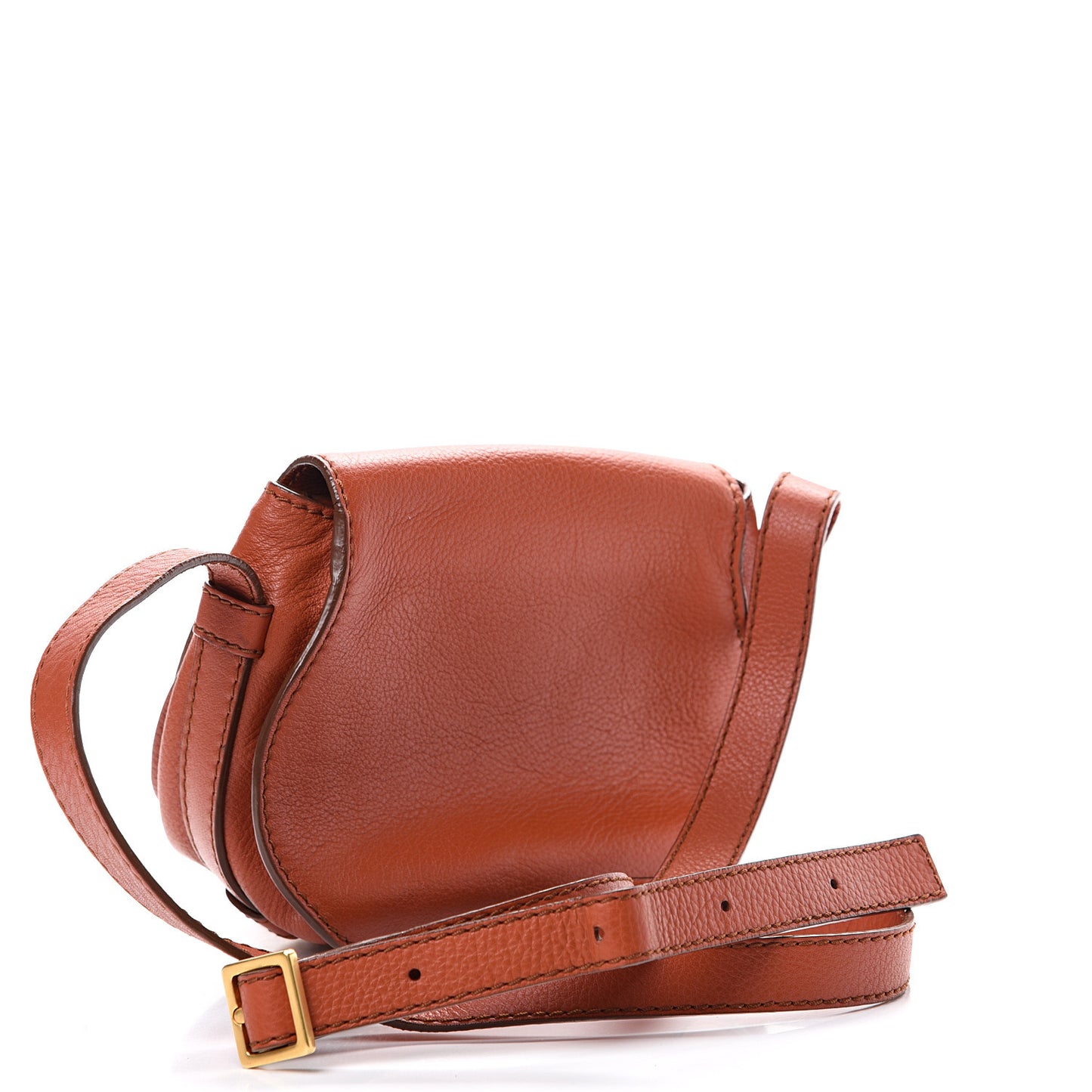 Calfskin Mini Marcie Round Crossbody Bag Whiskey