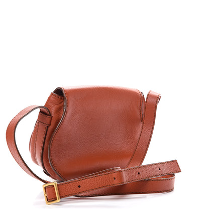 Chloe Calfskin Mini Marcie Round Crossbody Bag Whiskey 2 of 12
