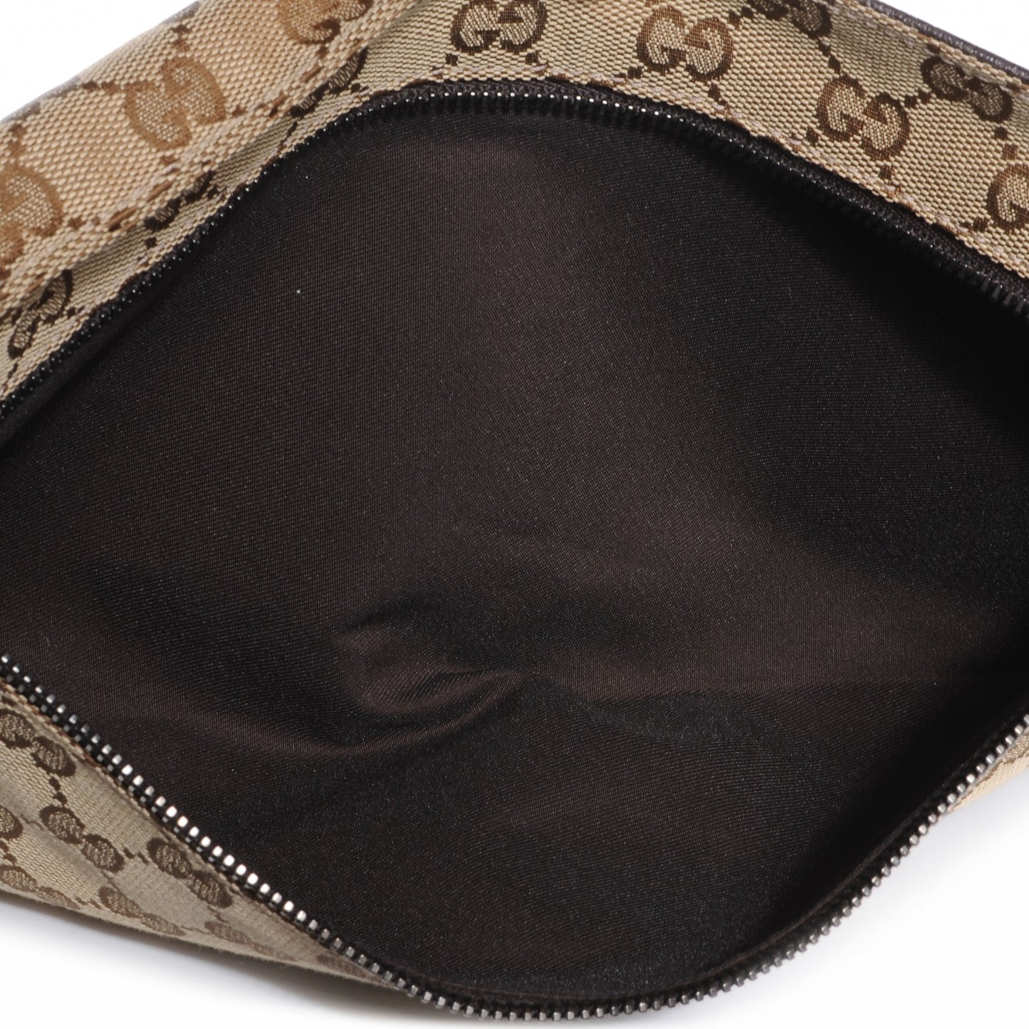 GG Monogram Web Double Pocket Belt Bag Ebony