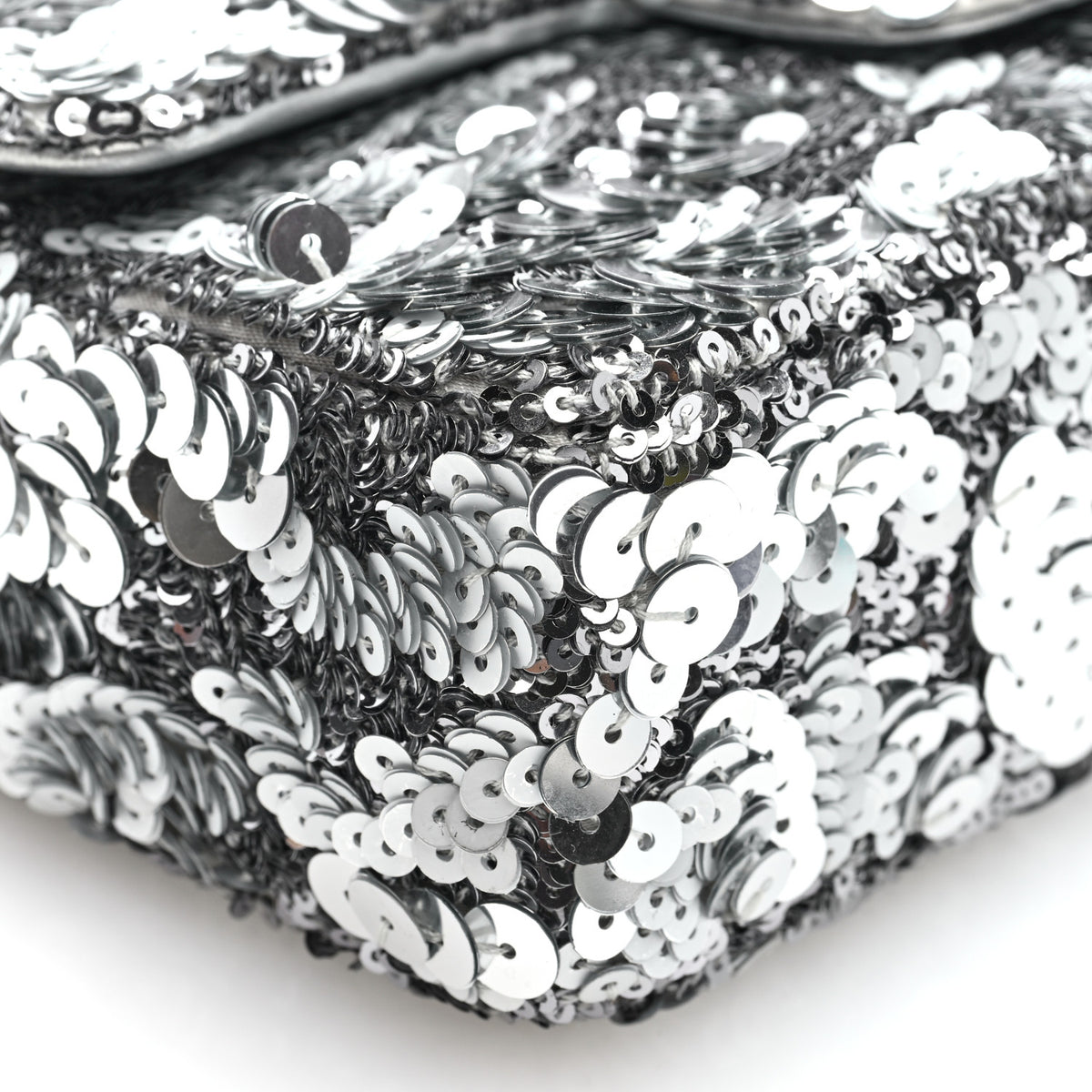Chanel Sequin Mini Rectangular Flap Silver 9 of 10