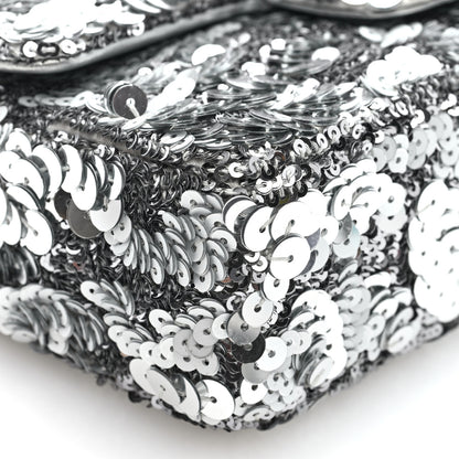 Chanel Sequin Mini Rectangular Flap Silver 9 of 10