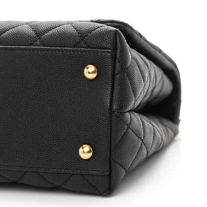 Chanel Caviar Lizard Quilted Small Coco Handle Flap Black 9 of 11