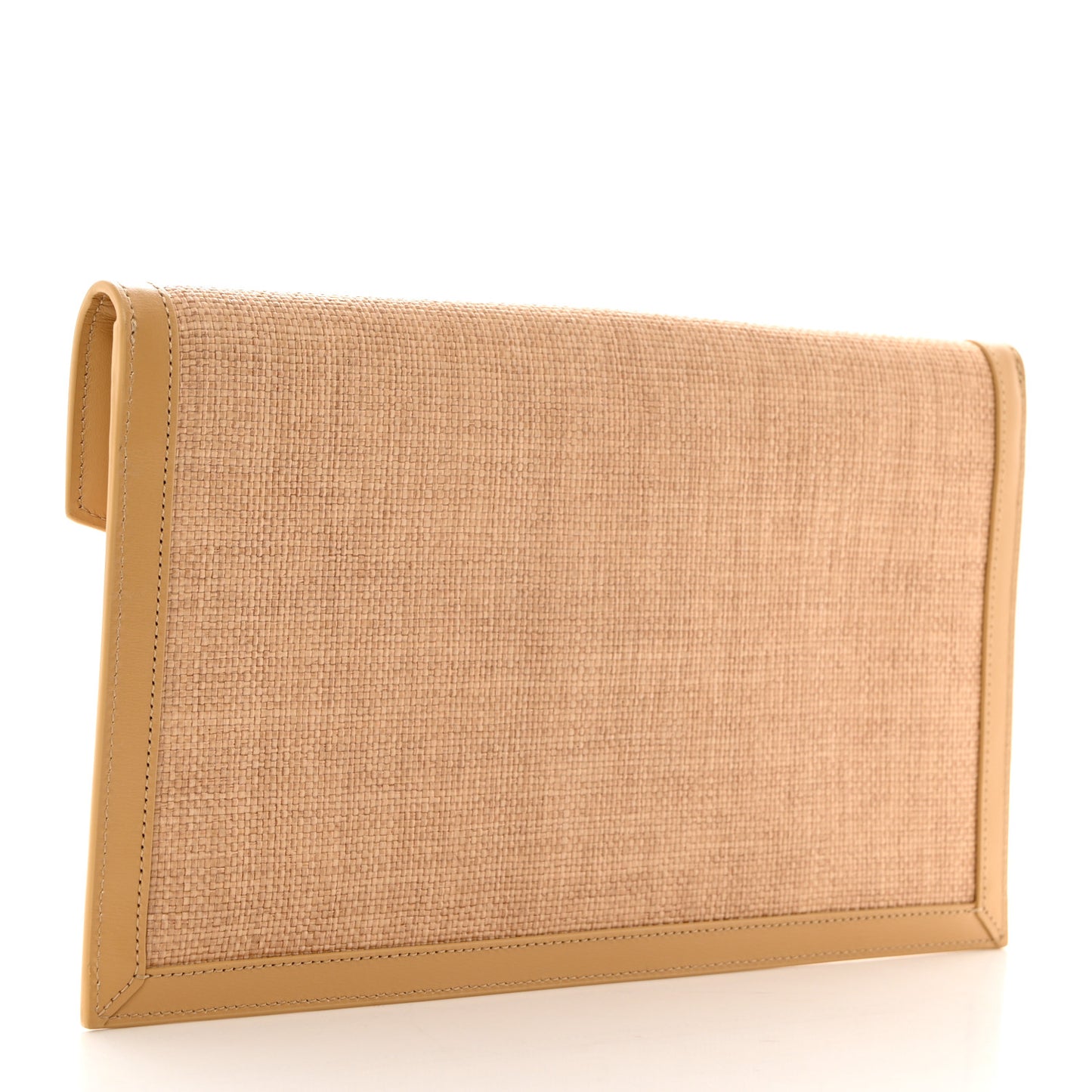 Micro Raffia Uptown Pouch Natural Hay Blush