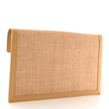 Saint Laurent Micro Raffia Uptown Pouch Natural Hay Blush 3 of 8