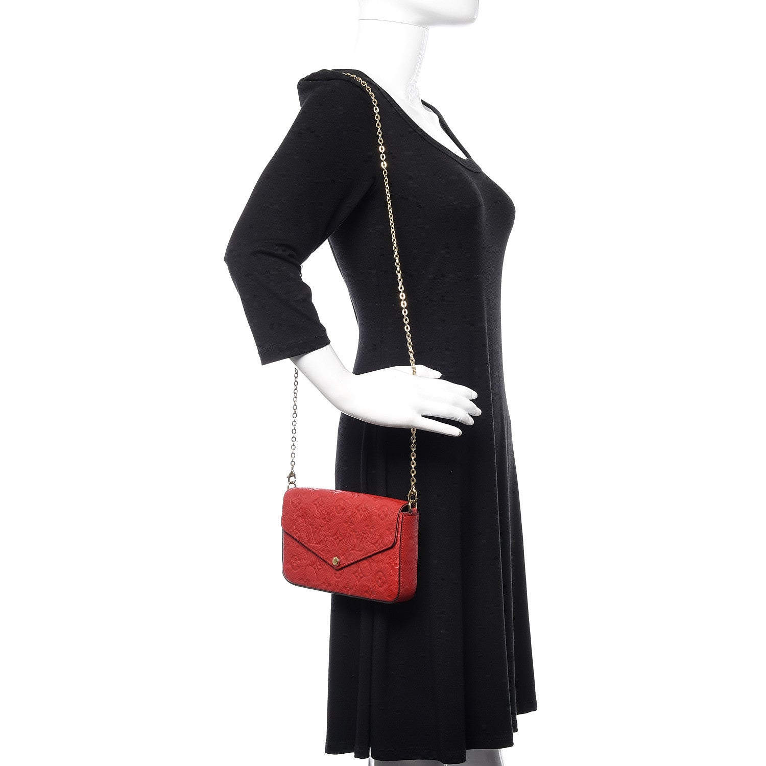 Louis Vuitton Empreinte Pochette Felicie Chain Wallet Cherry 2 of 11