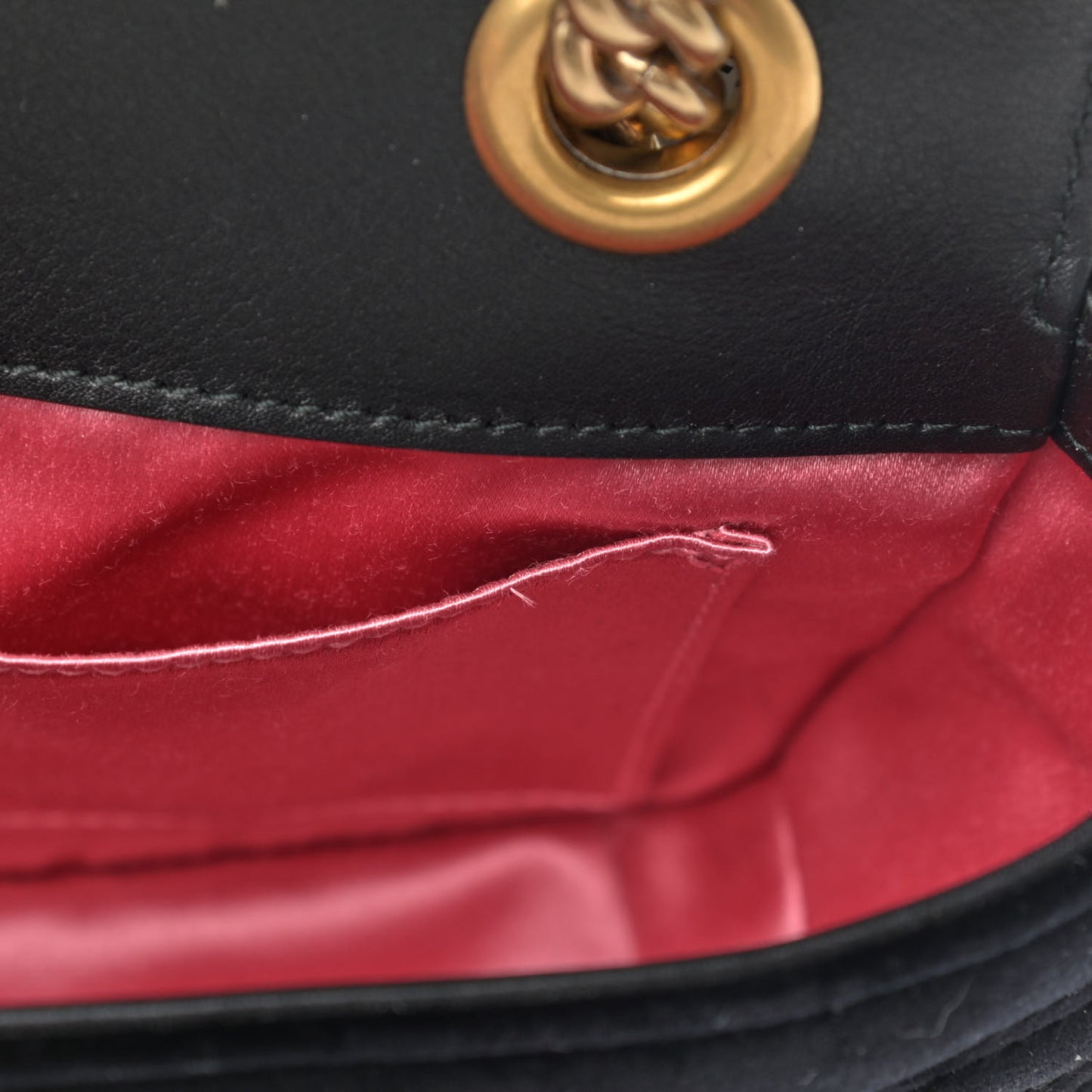 Velvet Matelasse Mini GG Marmont Shoulder Bag Black