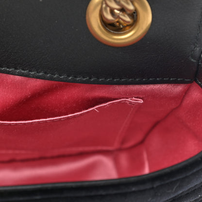 Gucci Velvet Matelasse Mini GG Marmont Shoulder Bag Black 11 of 13