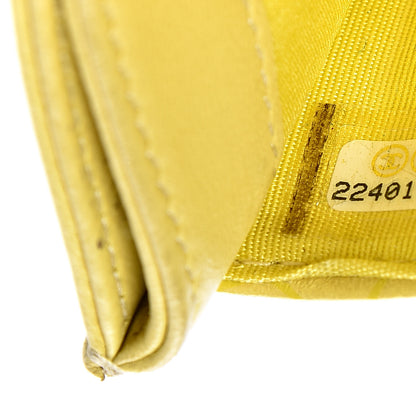 Chanel Goatskin Camellia Embossed Card Holder Yellow 8 of 12