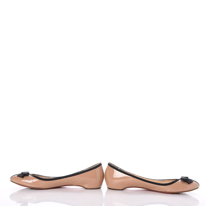 Christian Louboutin Patent Grosgrain Balinodono Flats 39 Nude Black 7 of 11