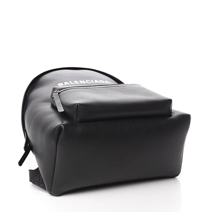 Balenciaga Smooth Calfskin Logo Large Everyday Backpack Black 3 of 9