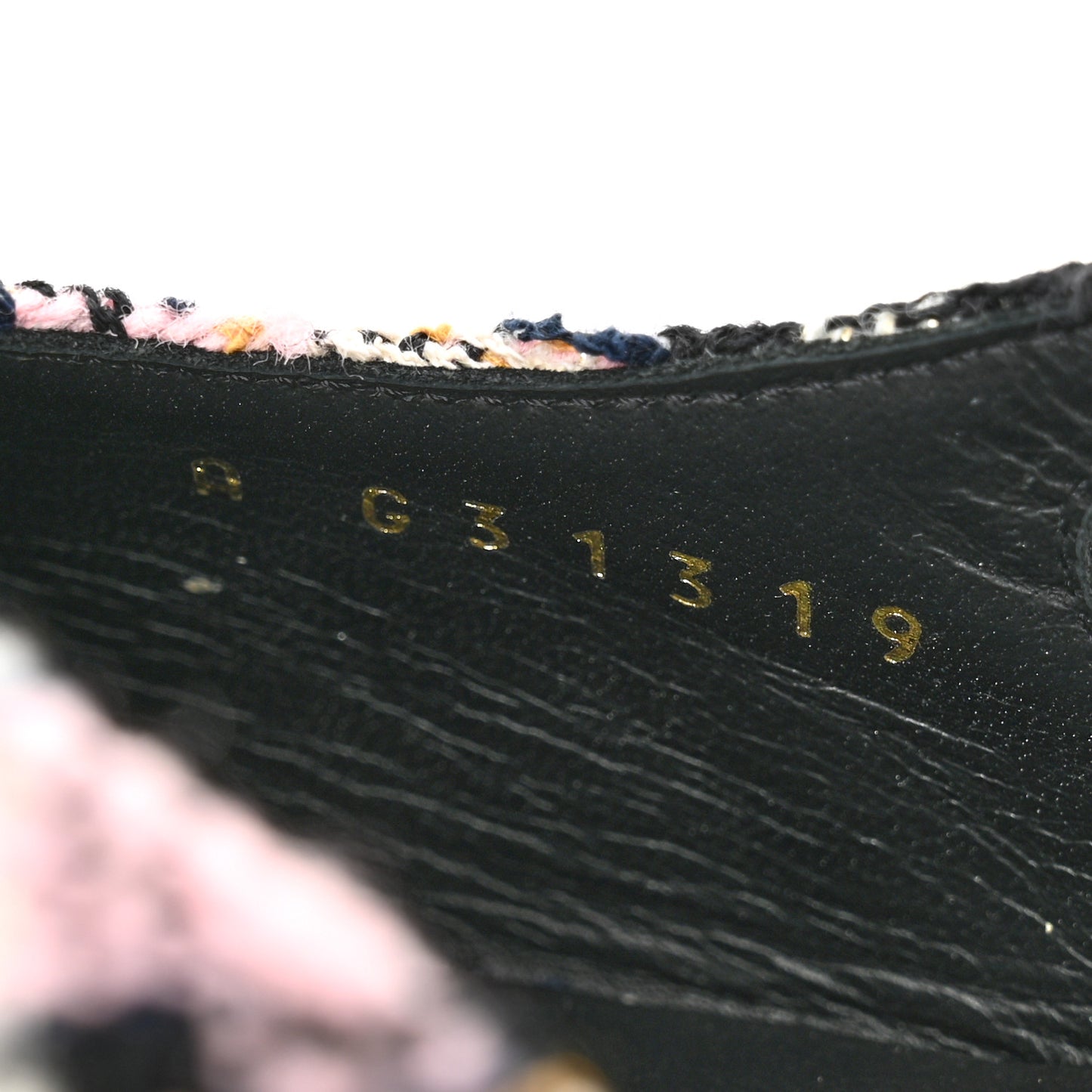Tweed Cap Toe CC Slingback Flats 40 Black Pink White