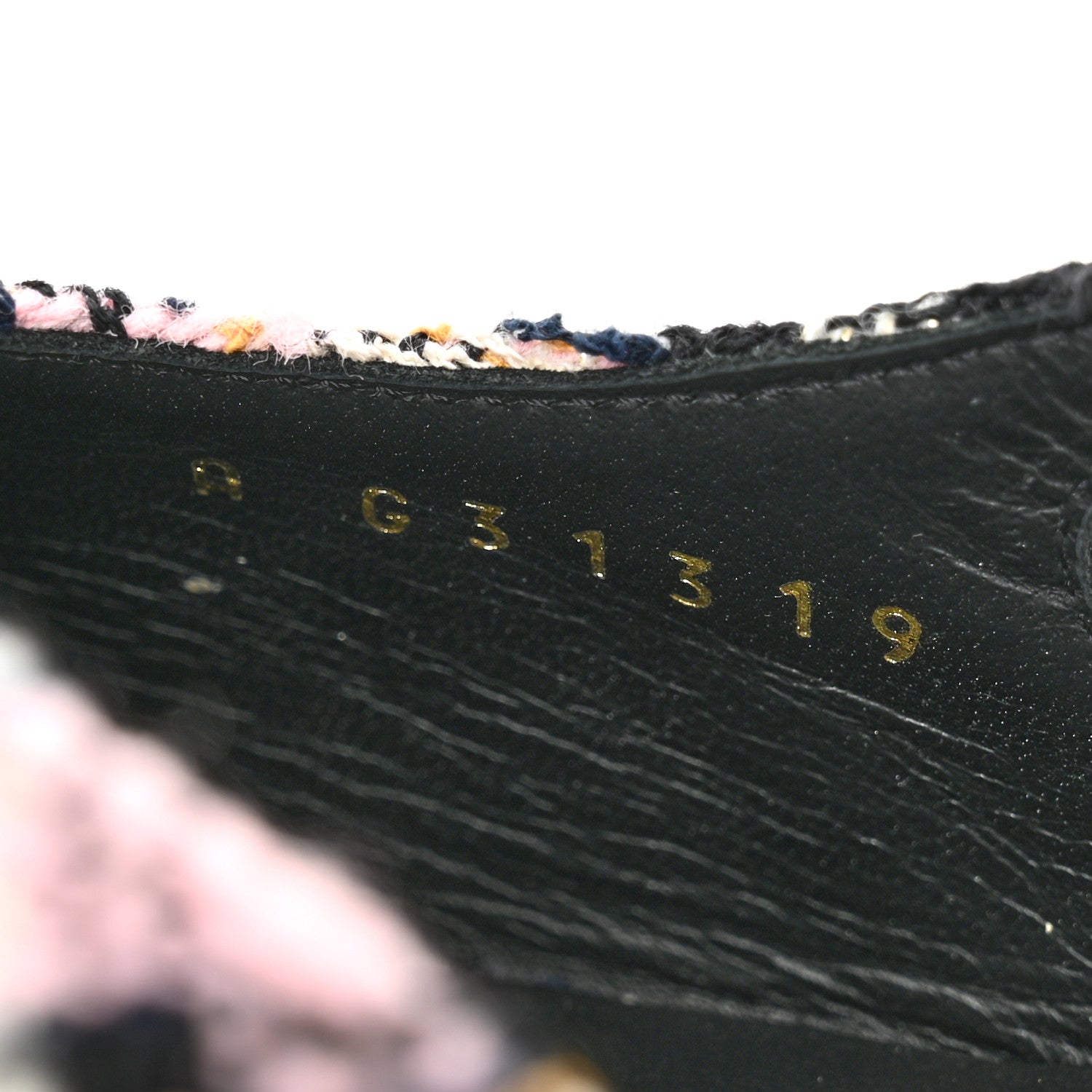 Chanel Tweed Cap Toe CC Slingback Flats 40 Black Pink White 9 of 10