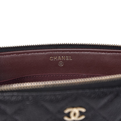 Chanel Caviar Quilted Small Zipped Pouch Black 5 of 9