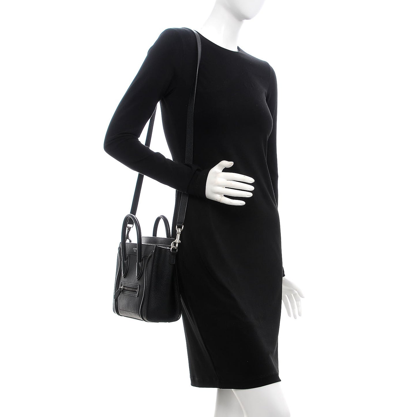 Drummed Calfskin Nano Luggage Black