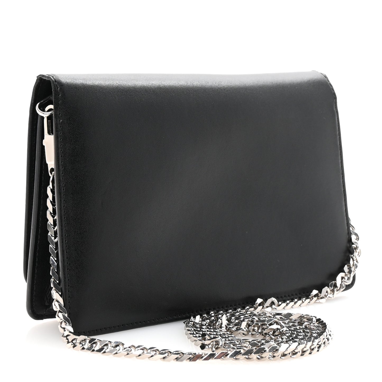 Calfskin Star Pandora Chain Wallet Black