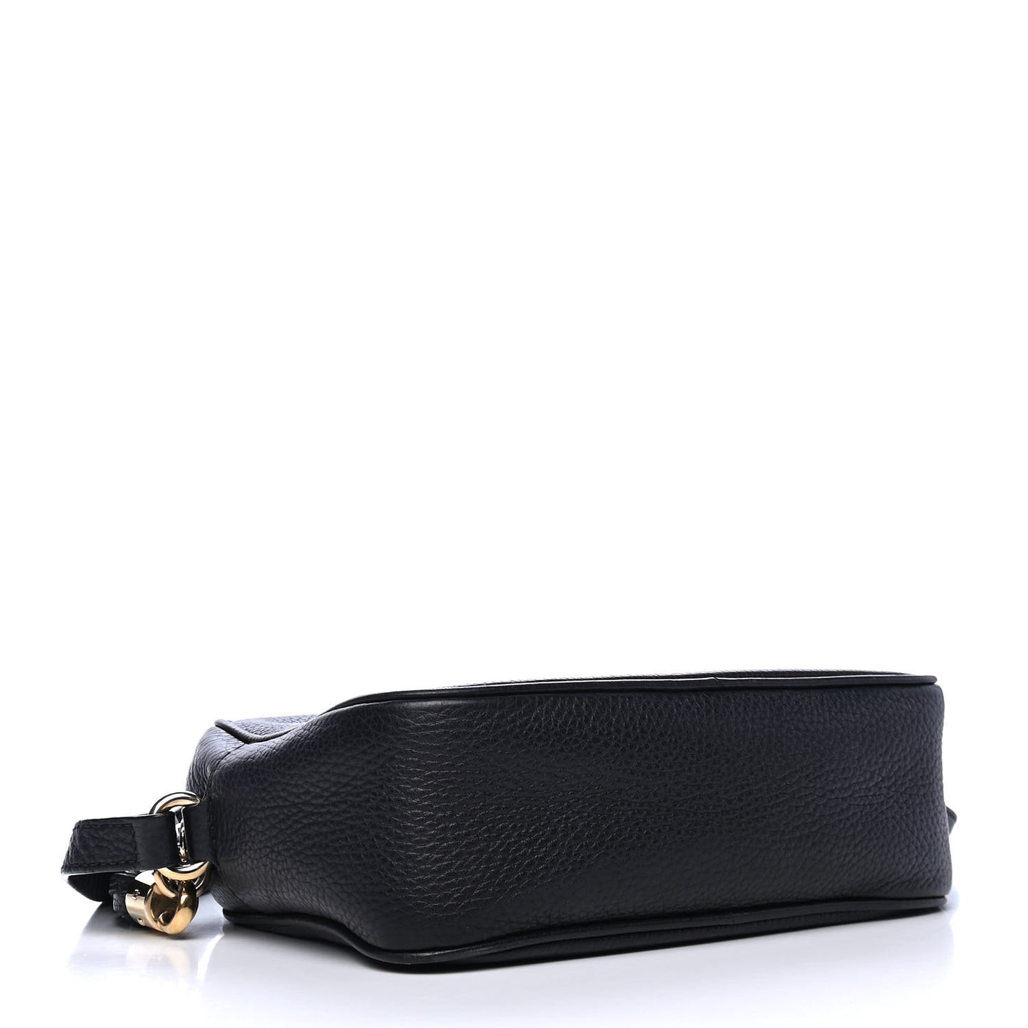 Pebbled Calfskin Small Soho Disco Bag Black