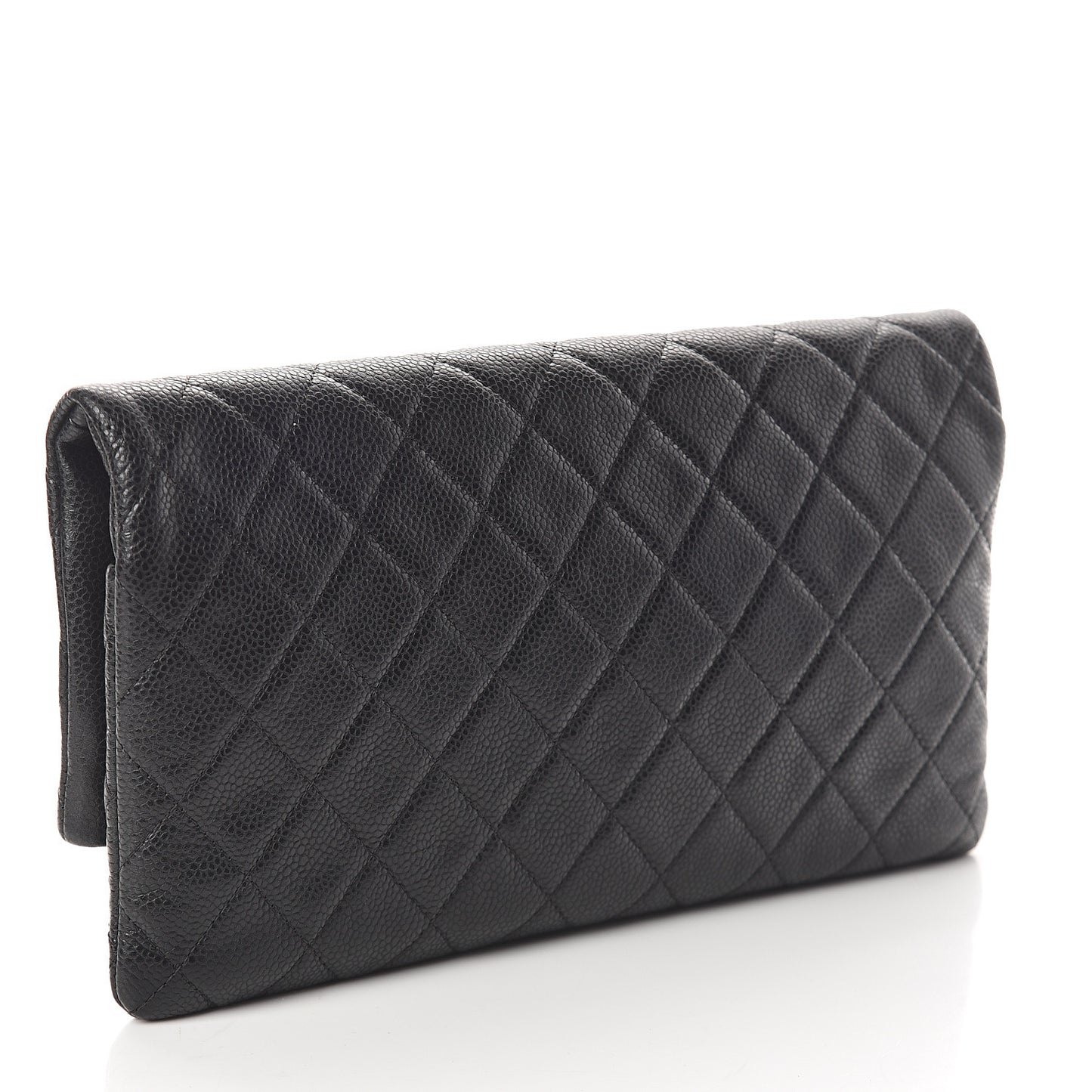 Caviar Quilted CC Beauty Clutch Black