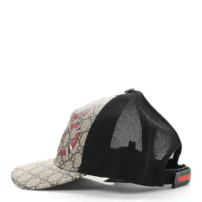 Gucci GG Supreme Monogram Kingsnake Baseball Hat S Beige Multicolor 4 of 12