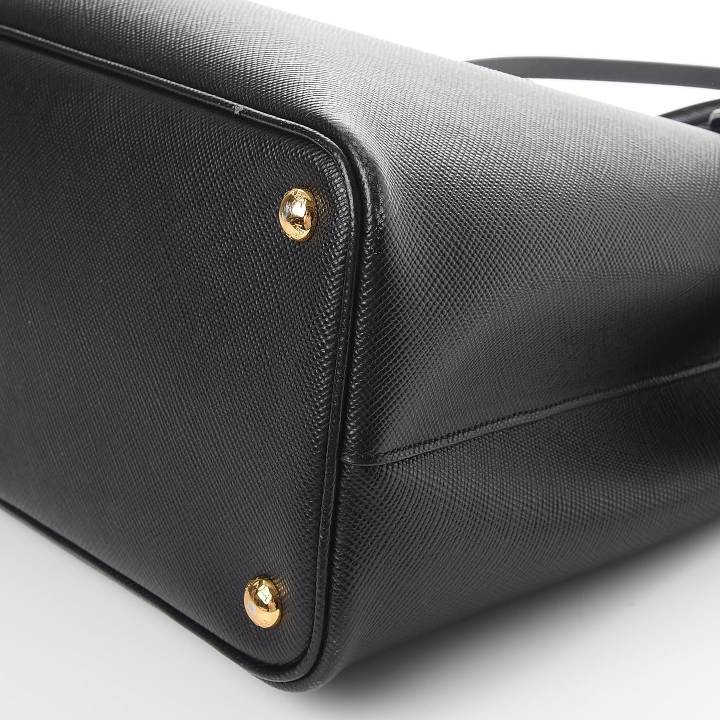 Saffiano Cuir Medium Double Bag Black Fuoco