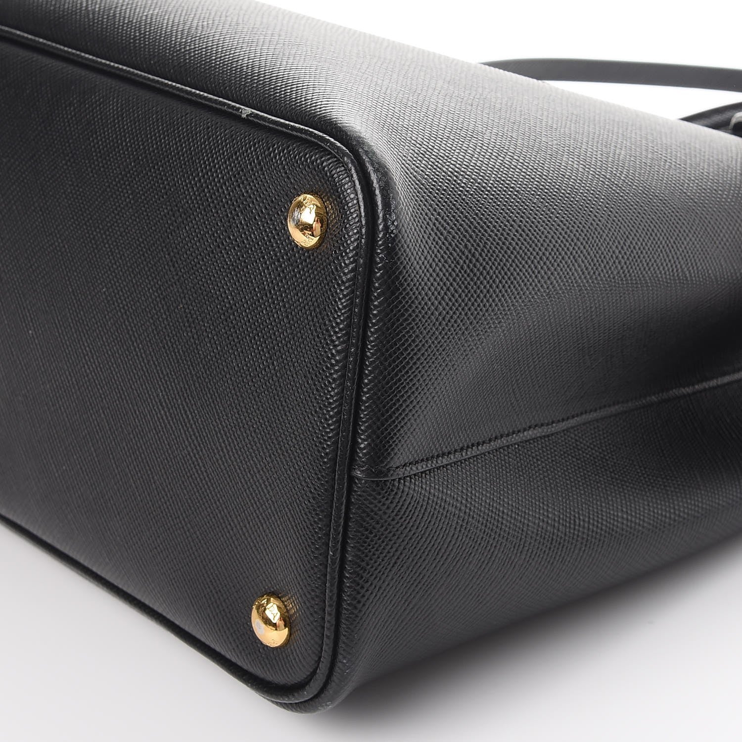 Prada Saffiano Cuir Medium Double Bag Black Fuoco 10 of 10