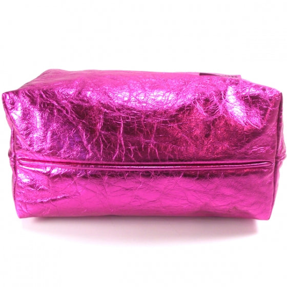 Metallic Fuchsia Crinkled Cruise Tote