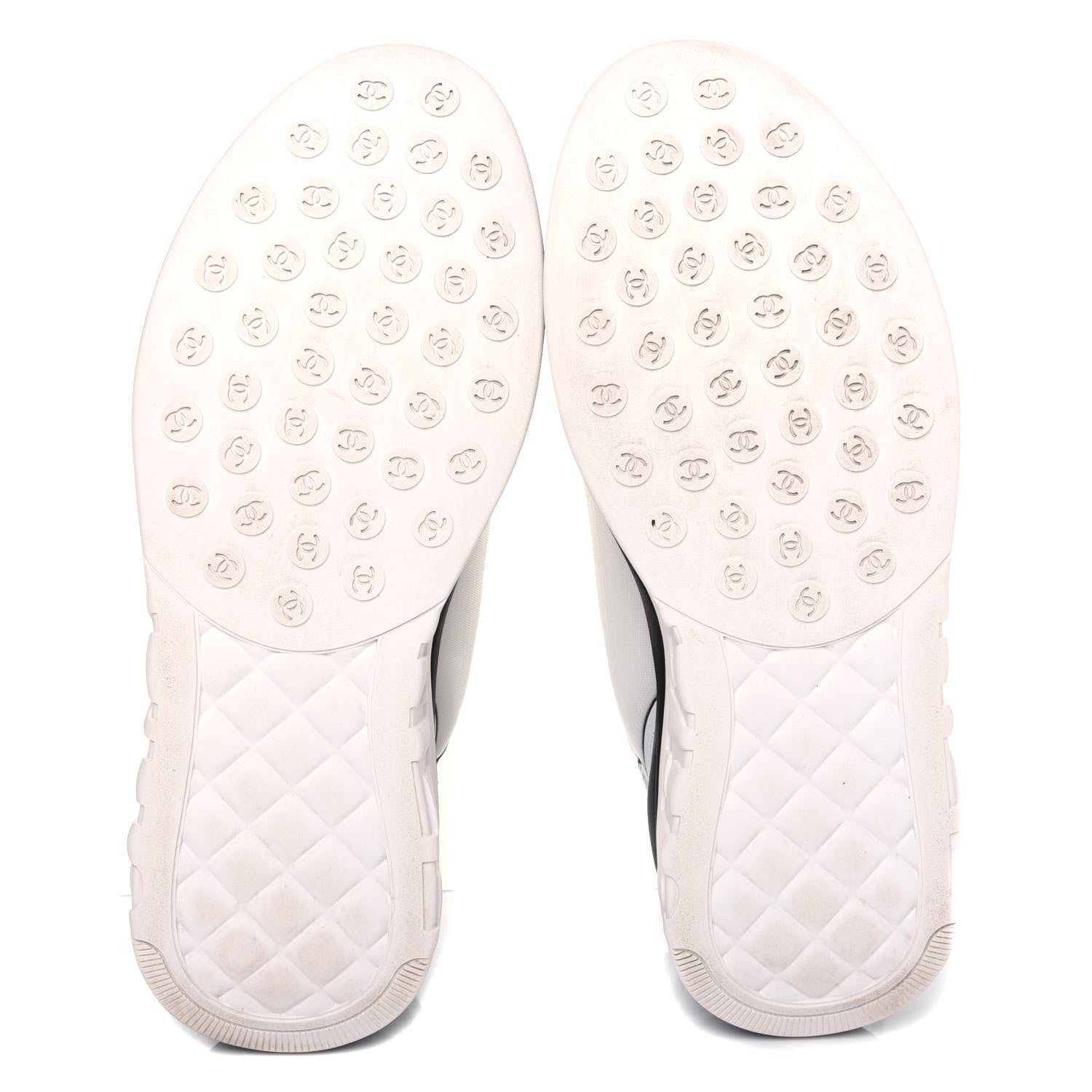 Chanel Lycra Womens CC Sneakers 39 White Black 5 of 10