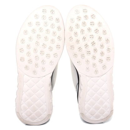 Chanel Lycra Womens CC Sneakers 39 White Black 5 of 10