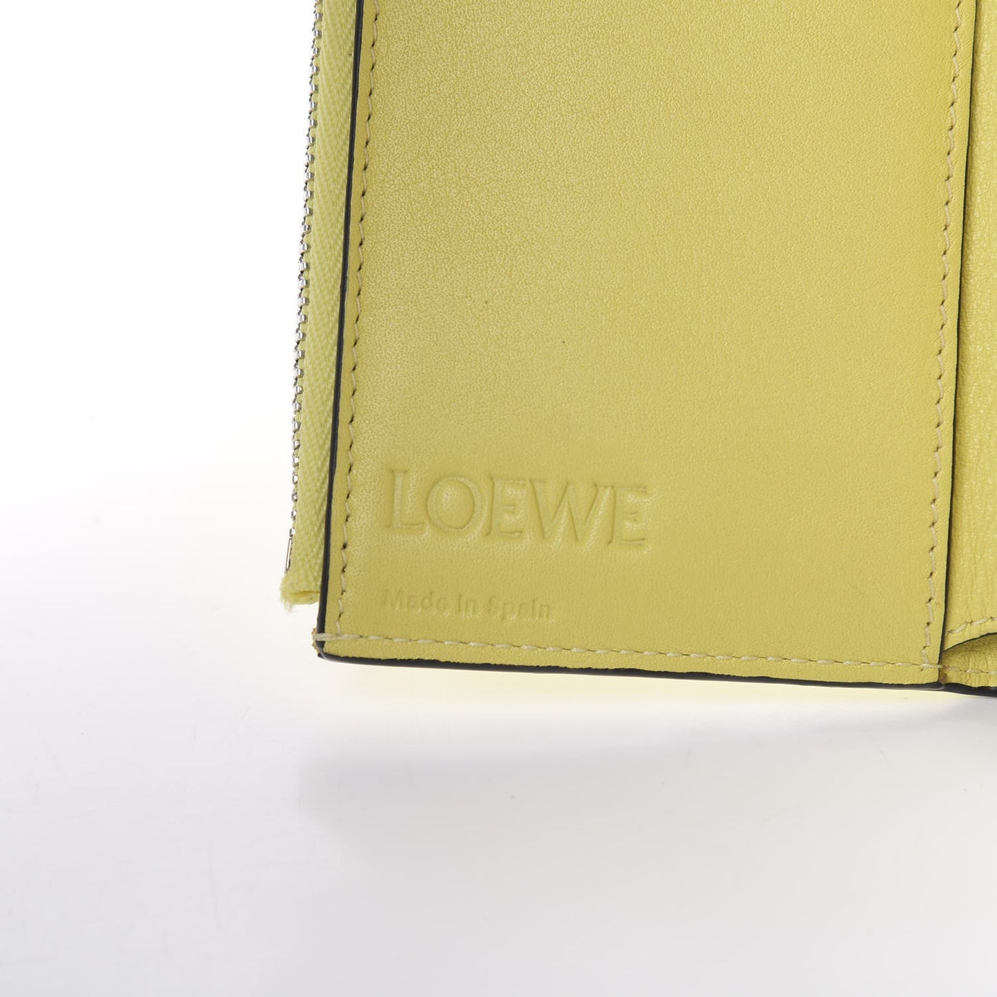 Calfskin Embossed Small Wallet Yellow