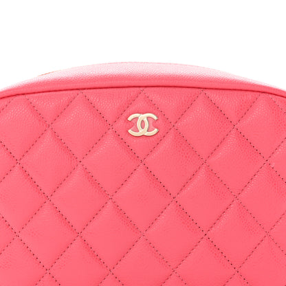 Chanel Caviar Quilted Medium Curvy Pouch Cosmetic Case Pink 7 of 14