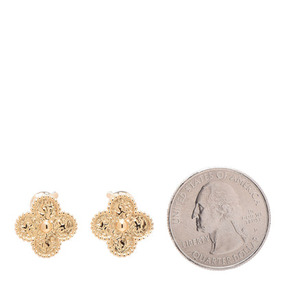 Van Cleef & Arpels 18K Yellow Gold Vintage Alhambra Earrings 2 of 5