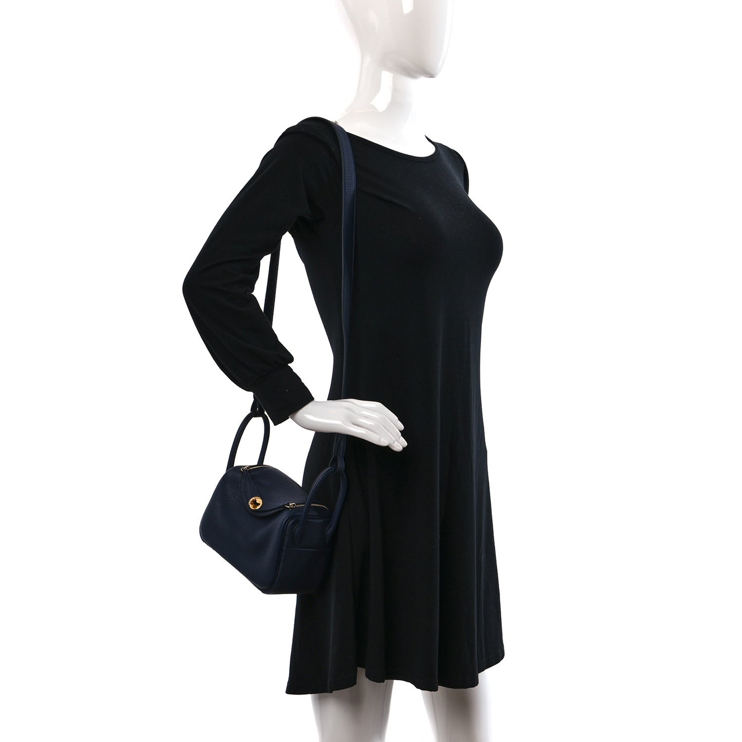 Taurillon Clemence Mini Lindy 20 Bleu Saphir