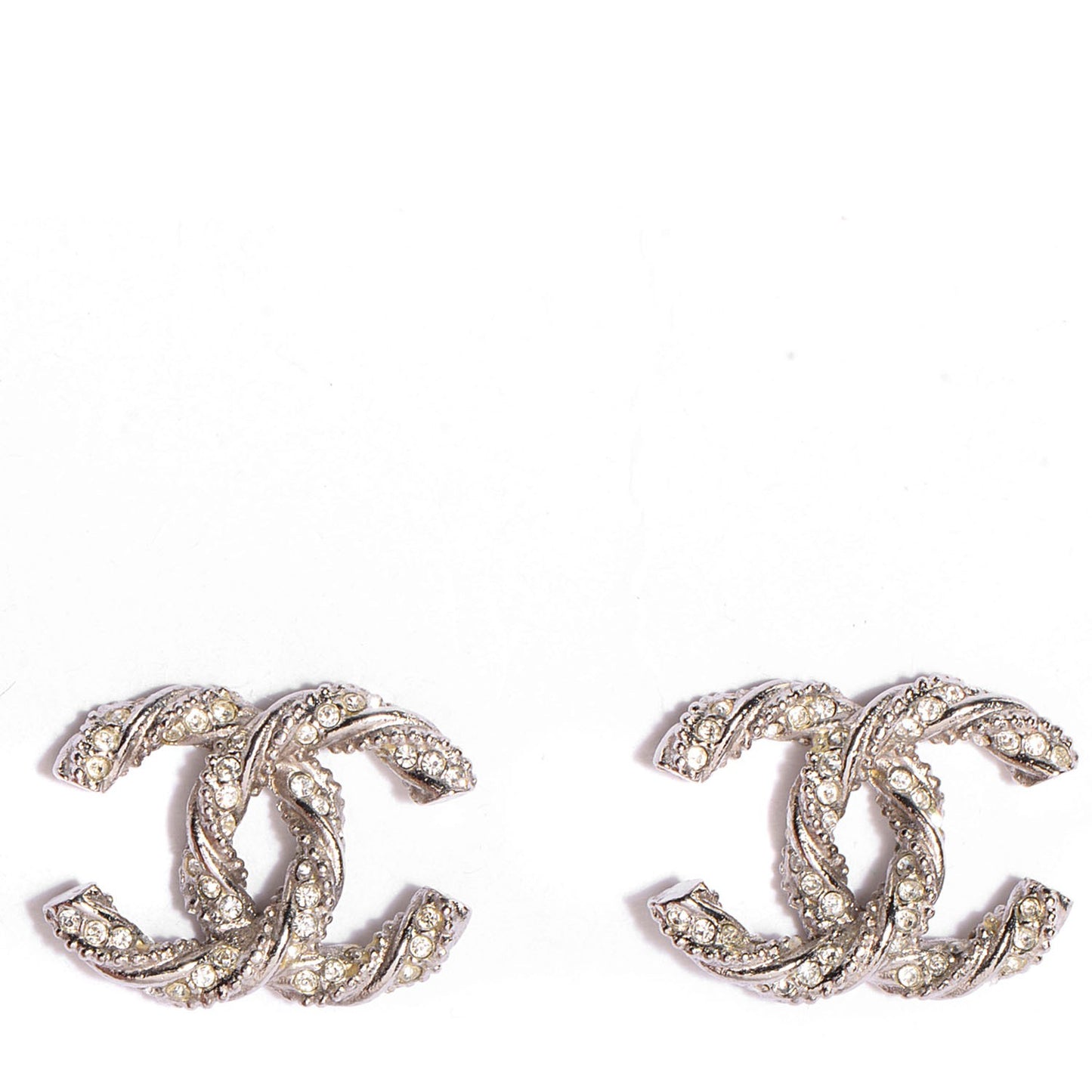 Crystal CC Earrings Silver