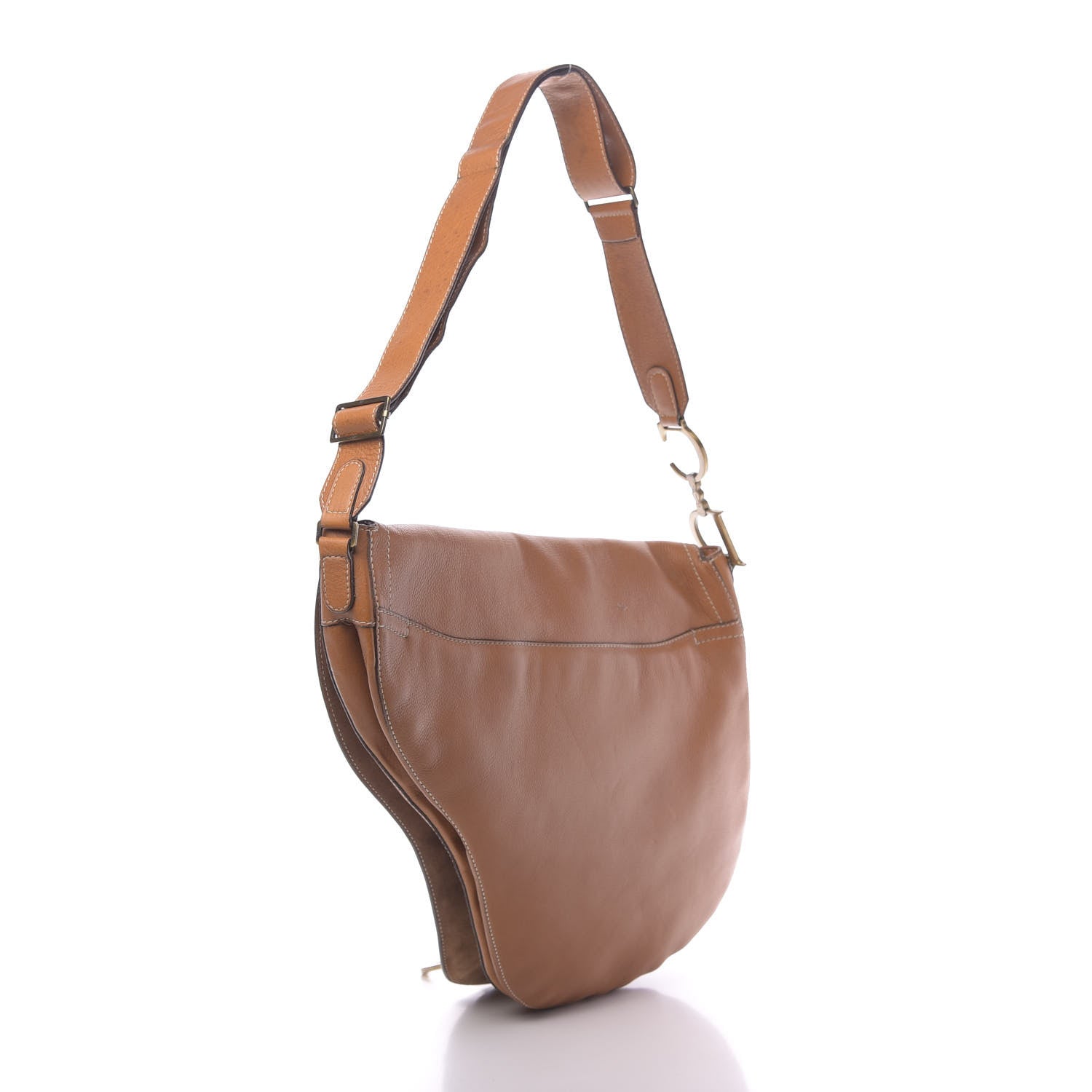 Christian Dior Calfskin Baudrier Saddle Bag Tan 3 of 15