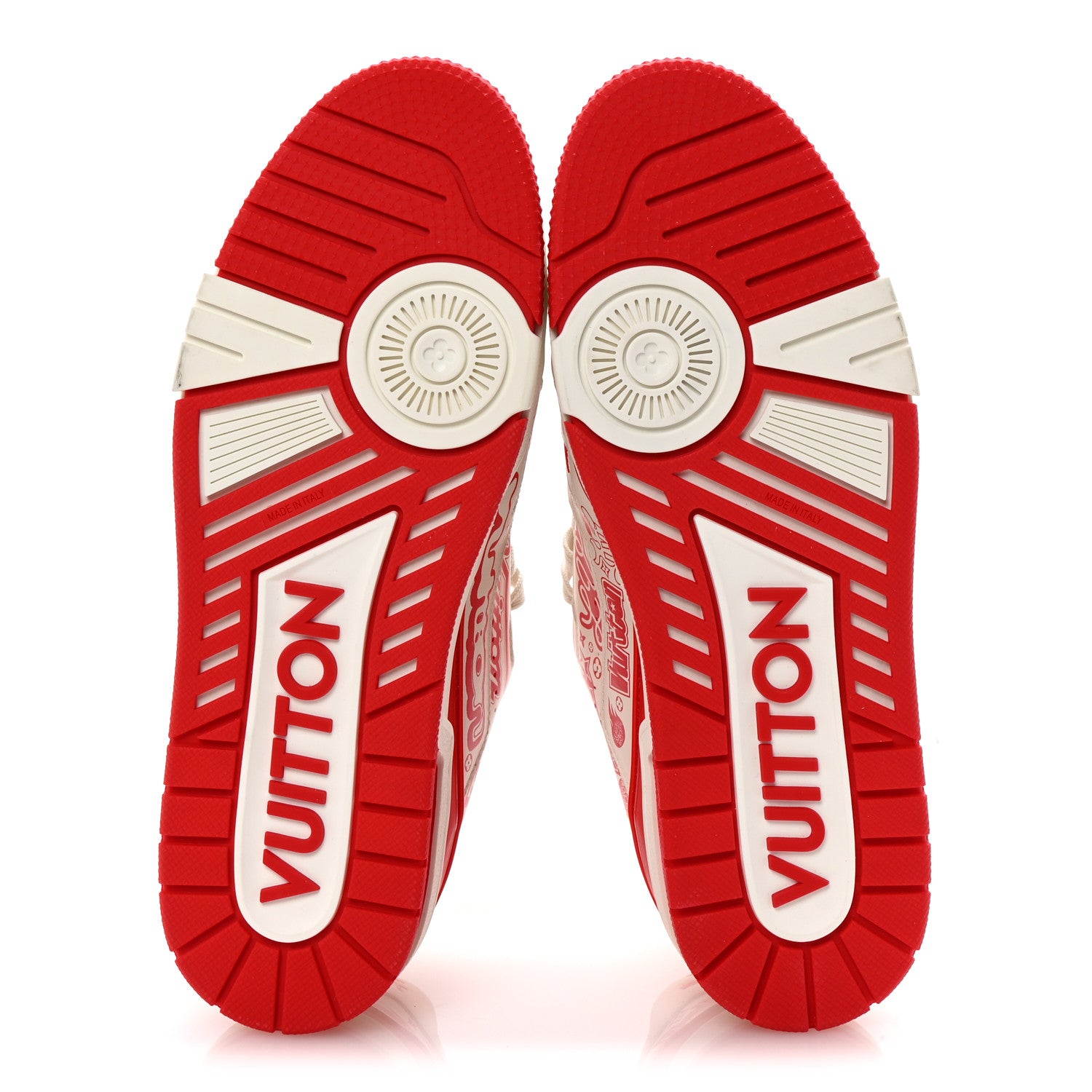 Louis Vuitton Calfskin Graffiti Mens LV Trainer Sneakers 8 Rouge 6 of 9
