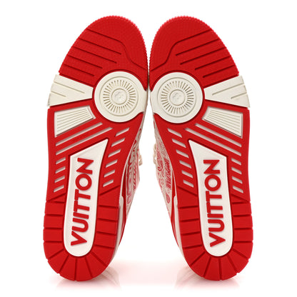 Louis Vuitton Calfskin Graffiti Mens LV Trainer Sneakers 8 Rouge 6 of 9