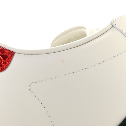 Gucci Calfskin Ayers Bee Embroidered Womens Ace Sneakers 38 White Green 9 of 11