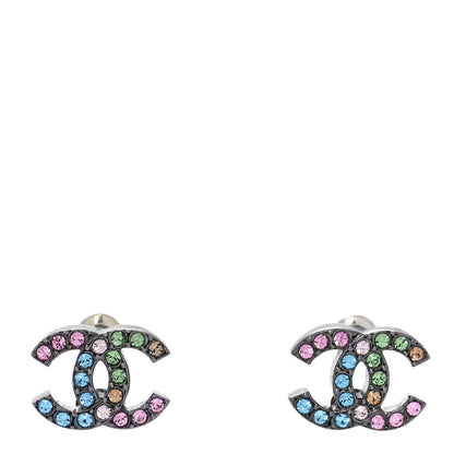 Chanel Ruthenium Crystal CC Earrings Multicolor 1 of 5