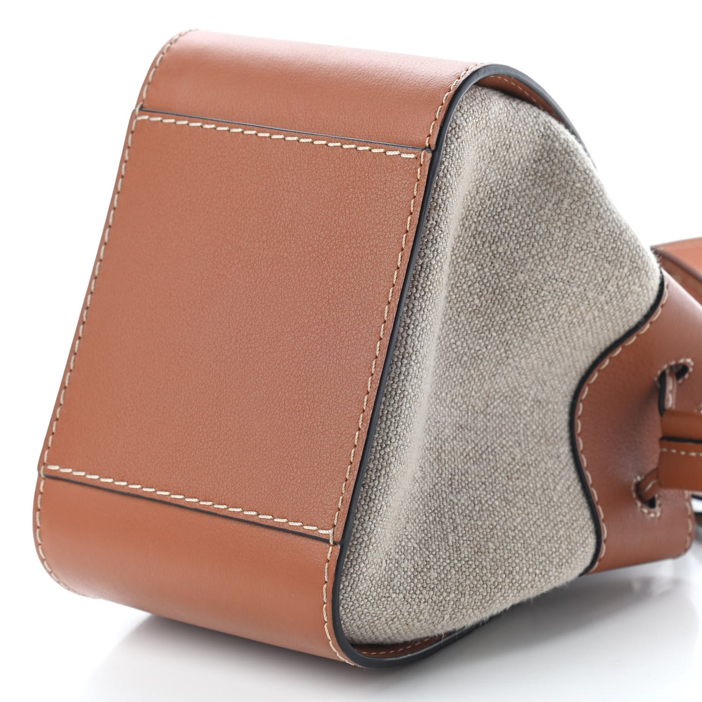 Calfskin Canvas Mini Hammock Shoulder Bag Natural Tan