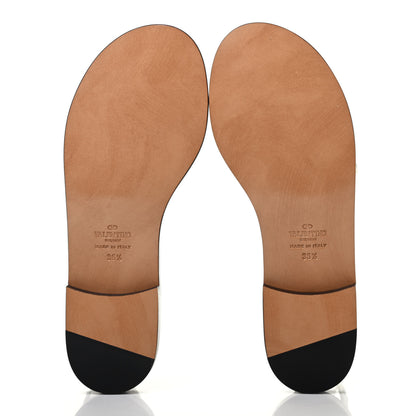 Valentino Garavani Calfskin Love Latch Flat Sandals 36.5 Light Ivory 4 of 4