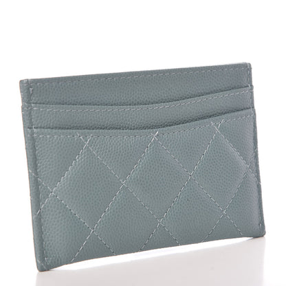 Chanel Iridescent Caviar Quilted Card Holder Light Blue 3 of 9