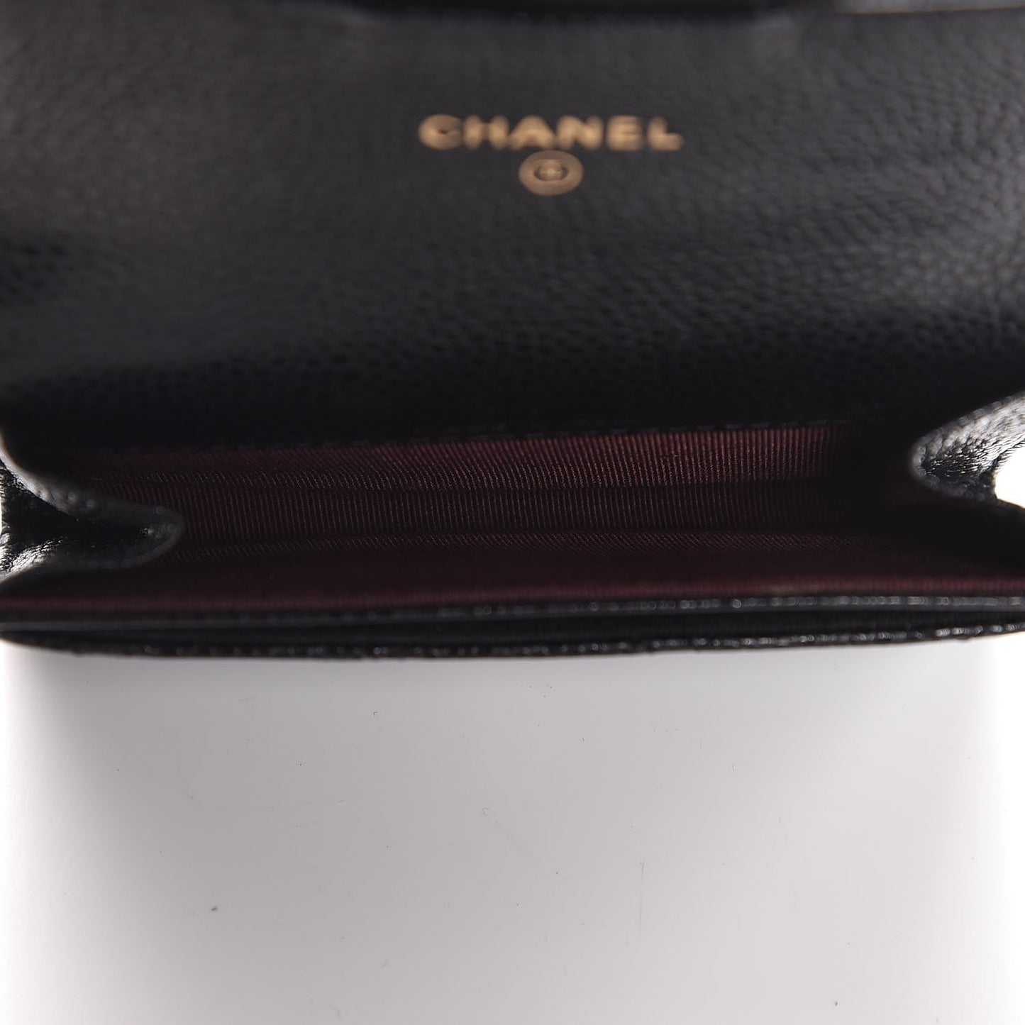 Caviar Quilted Flap Card Holder Black