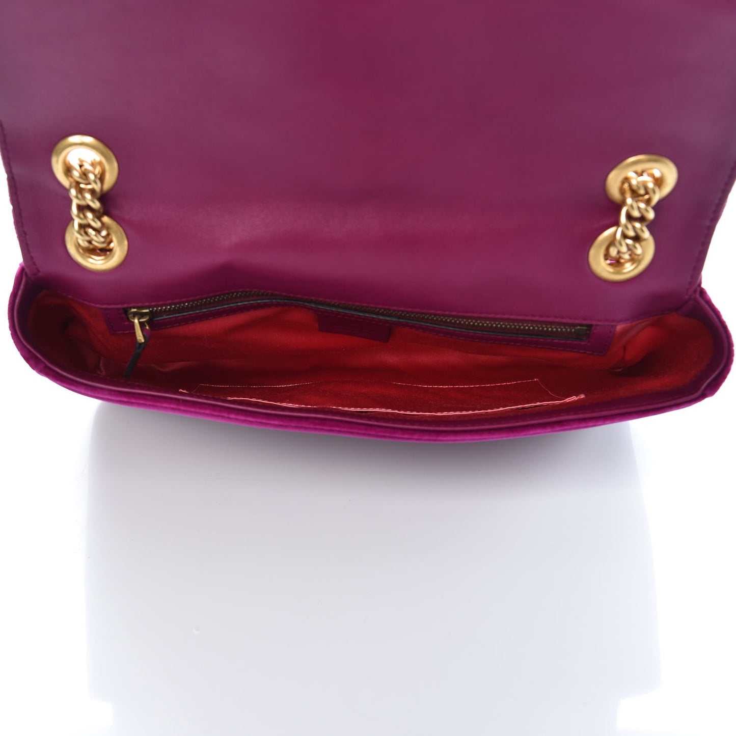 Velvet Matelasse Medium GG Marmont Shoulder Bag Fuchsia Violet Cyclamen