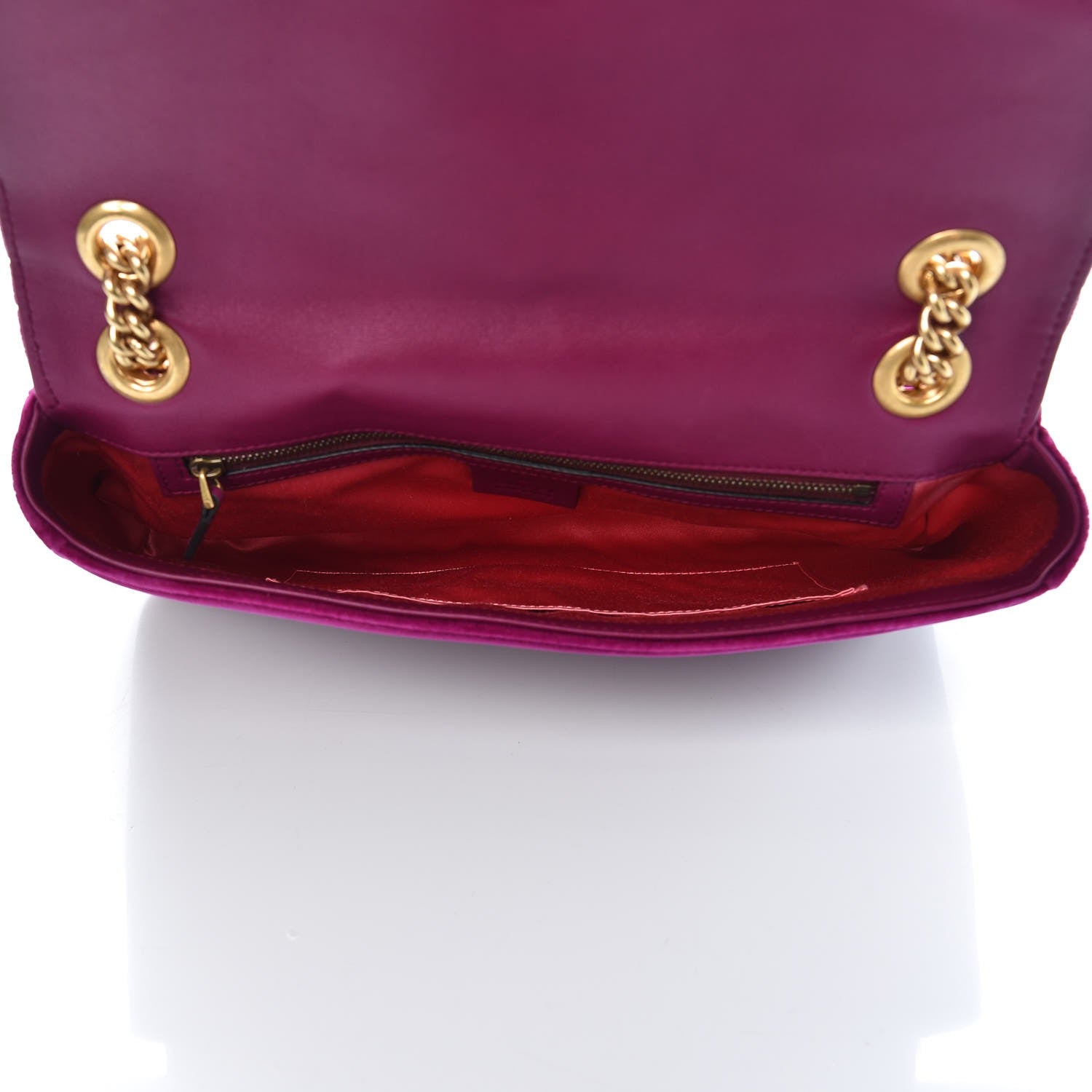Gucci Velvet Matelasse Medium GG Marmont Shoulder Bag Fuchsia Violet Cyclamen 5 of 12