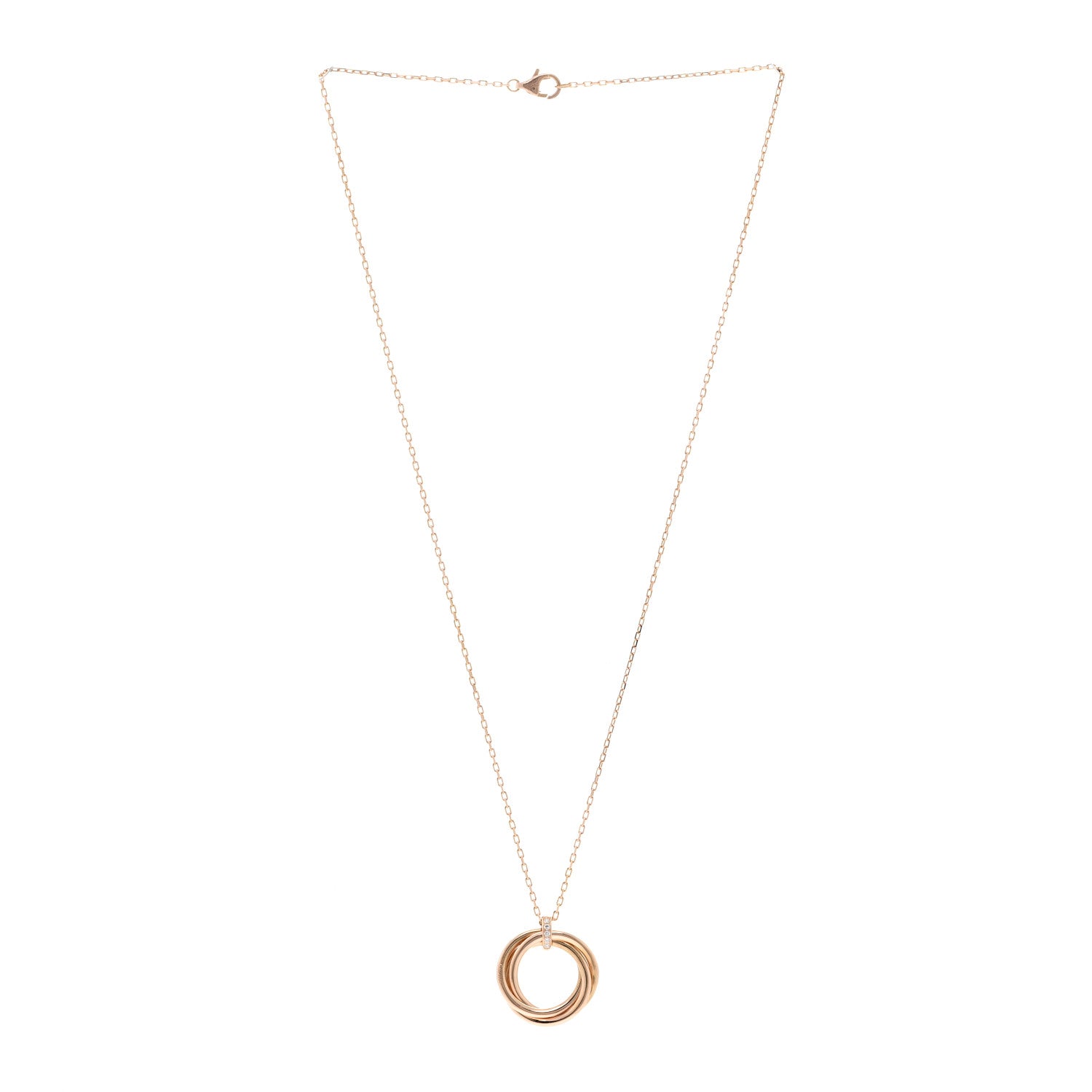 Cartier 18K Pink Gold Diamond Trinity Pendant Necklace 3 of 4