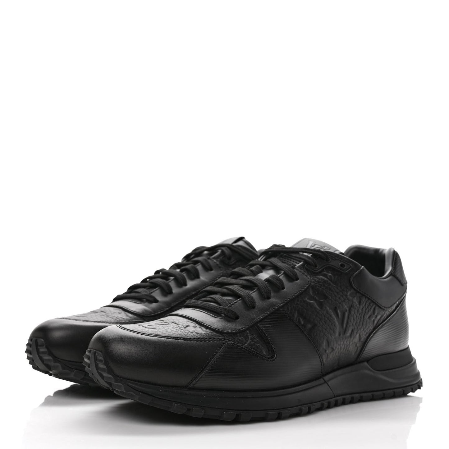 Epi Monogram Calfskin Mens Run Away Sneakers 9.5 Black