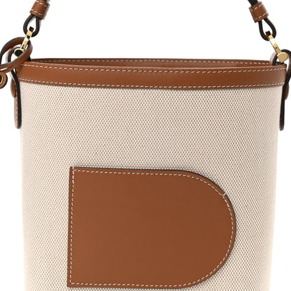 Delvaux Linen Canvas Supple Calfskin Mini Pin Daily Surpique Bucket Naturel 8 of 10