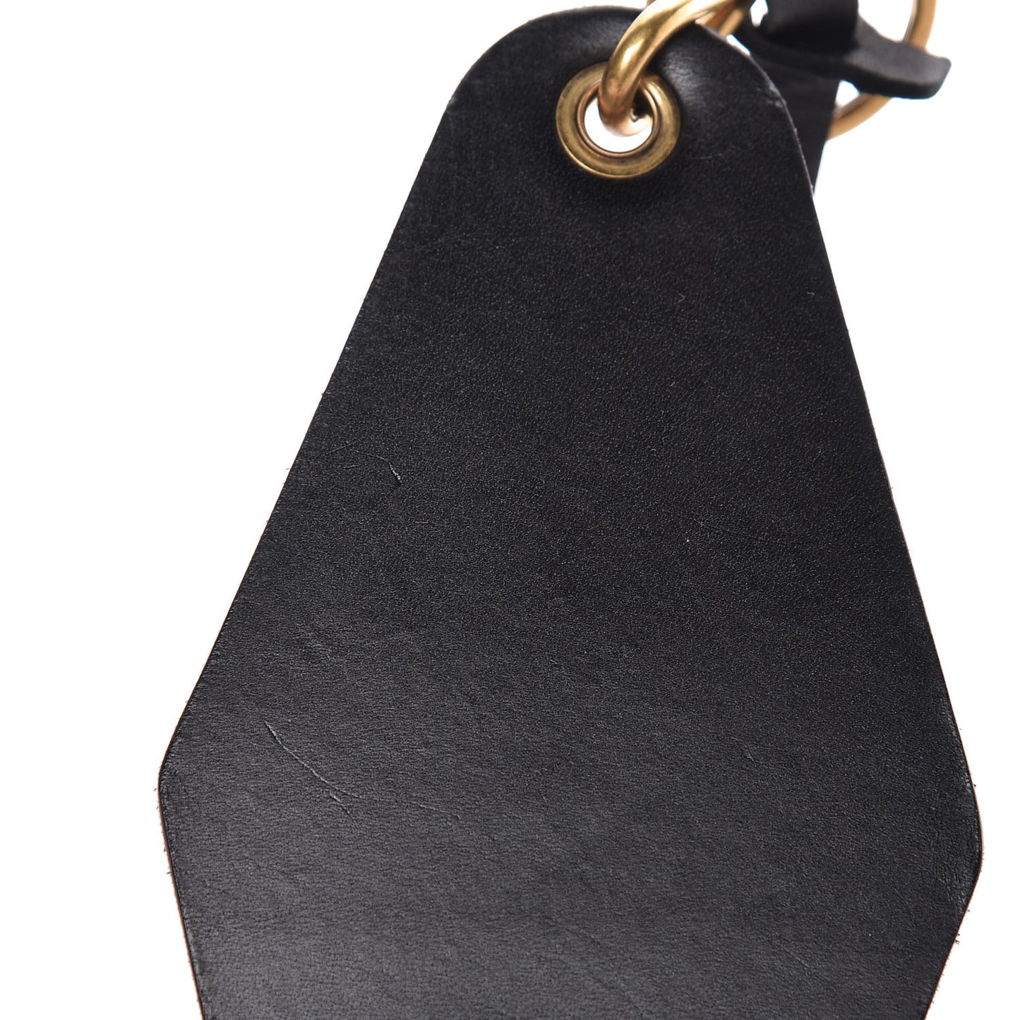 Calfskin Hotel Diamond Key Ring Black