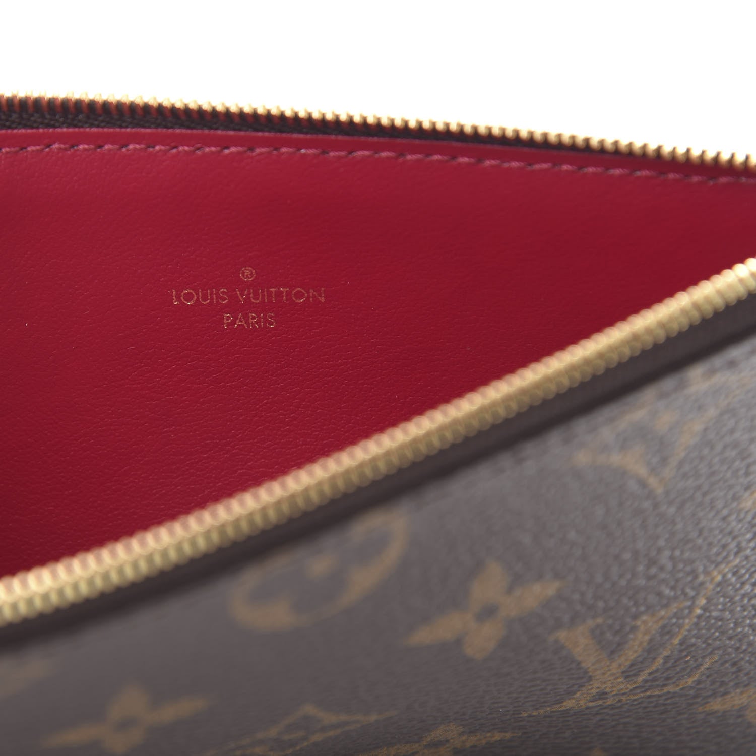 Louis Vuitton Monogram Felicie Chain Wallet Zippered Insert Fuchsia 6 of 7