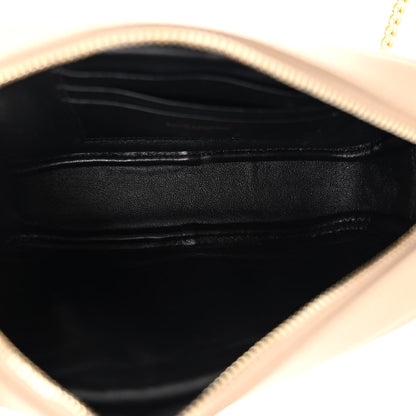 Saint Laurent Grain De Poudre Matelasse Monogram Mini Lou Camera Bag Dark Beige 5 of 9